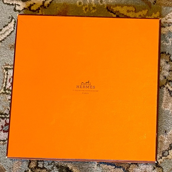 Hermes France  35+" Sq Black Red Grey Gold Silk Scarf- Keys Design & Box - Picture 6 of 7